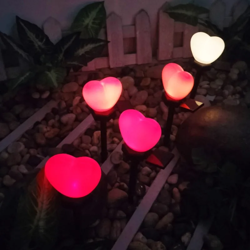 Romantický Solárne Vonkajšie Láska Srdce Svetlá Červené Srdce Nepremokavé Solárne Vklad Svetlá Záhrada Krajiny Lampa Pre Valentines Day Dvore
