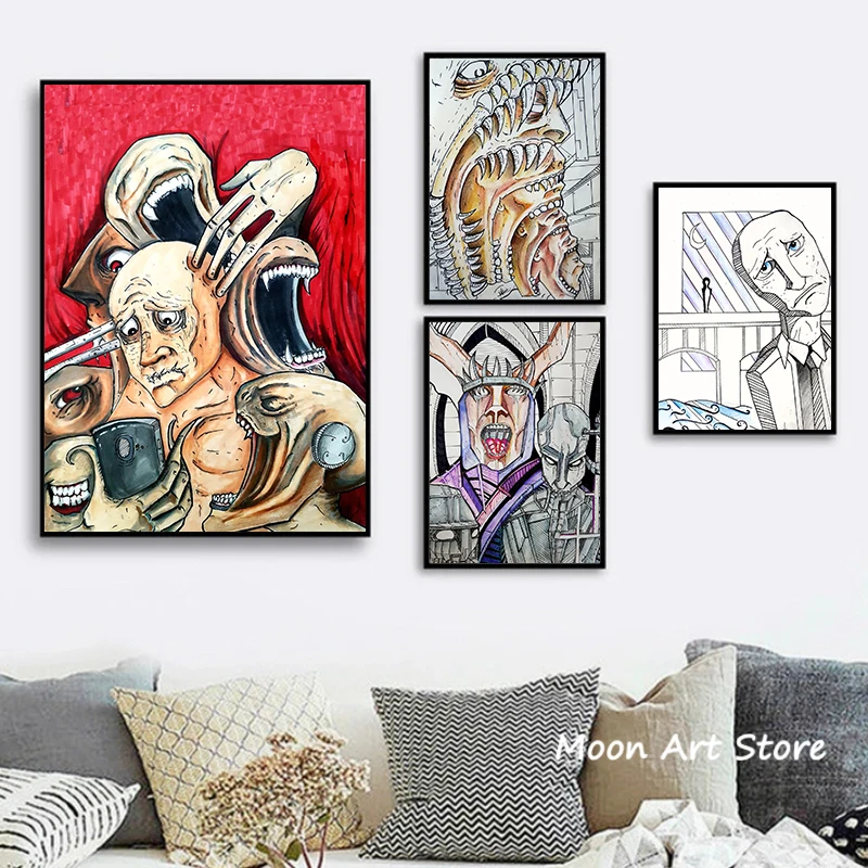 Picasso Horor Abstraktné Línie Umenie Plagátu Obrázok Plátno na Maľovanie HD Tlač Moderné Nástenné Art Obraz Obývacej Izby, Spálne Dekorácie