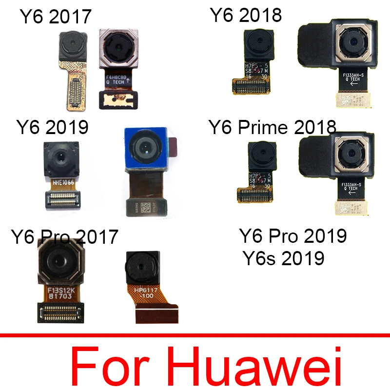 Predné, Zadné Kamera Flex Kábel Pre Huawei Y6 Pro 2017 Y6 Prime 2018 Y6S Y6Pro 2019 Späť Veľký Fotoaparát čelom Malá Kamera Časti