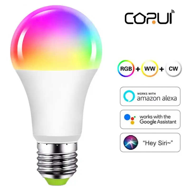 CORUI Smart WiFi Žiarovky E27 RGB Inteligentné Stmievateľné LED Lampa Teplá Biela Noc Lampa Pracovať S Google Domov Alexa Cozylife