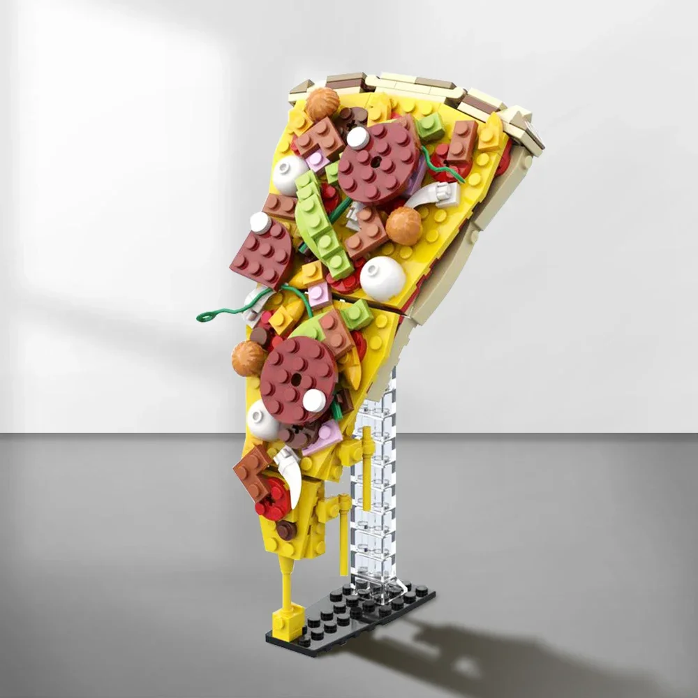 MOC-156424 Chutné Jedlo, Pizzu Plátok Tvorivosti Stavebné Bloky Model Potravín Pizza Vzdelávania Zber Tehly Hračky pre Deti, Darčeky